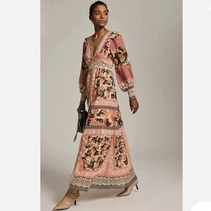 Anthropologie Embroidered Long-Sleeve Dress Size S